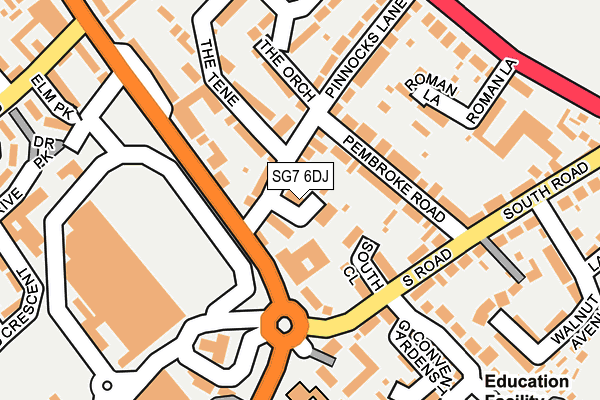 SG7 6DJ map - OS OpenMap – Local (Ordnance Survey)