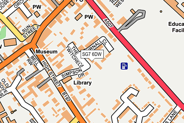 SG7 6DW map - OS OpenMap – Local (Ordnance Survey)