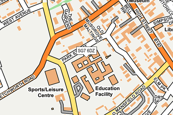 SG7 6DZ map - OS OpenMap – Local (Ordnance Survey)