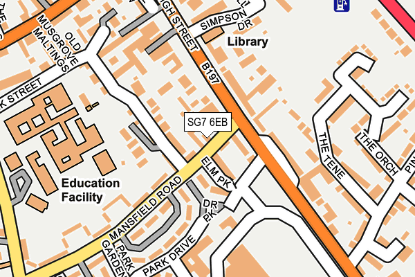 SG7 6EB map - OS OpenMap – Local (Ordnance Survey)