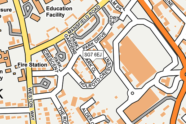 SG7 6EJ map - OS OpenMap – Local (Ordnance Survey)
