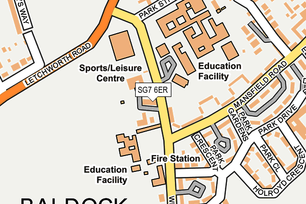 SG7 6ER map - OS OpenMap – Local (Ordnance Survey)