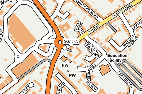 SG7 6FA map - OS OpenMap – Local (Ordnance Survey)