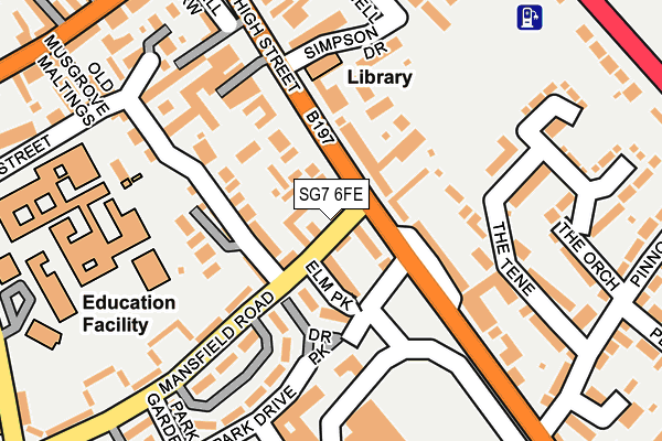SG7 6FE map - OS OpenMap – Local (Ordnance Survey)