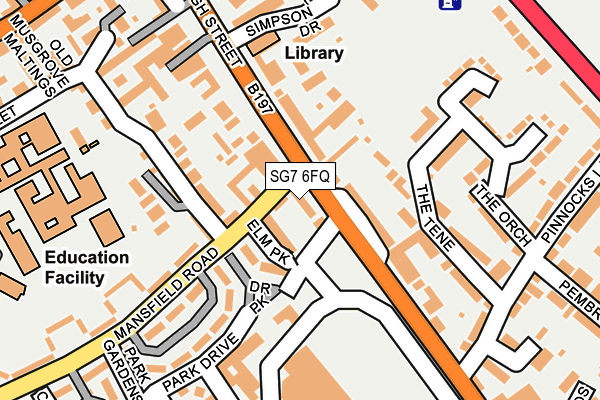SG7 6FQ map - OS OpenMap – Local (Ordnance Survey)