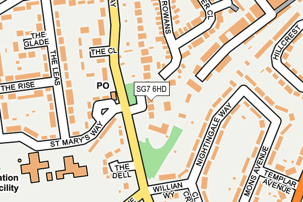 SG7 6HD map - OS OpenMap – Local (Ordnance Survey)