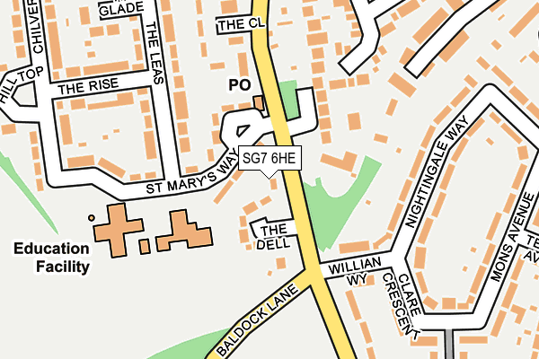 SG7 6HE map - OS OpenMap – Local (Ordnance Survey)