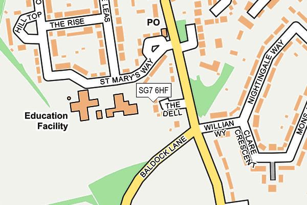 SG7 6HF map - OS OpenMap – Local (Ordnance Survey)