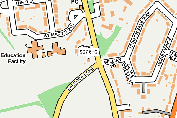 SG7 6HG map - OS OpenMap – Local (Ordnance Survey)