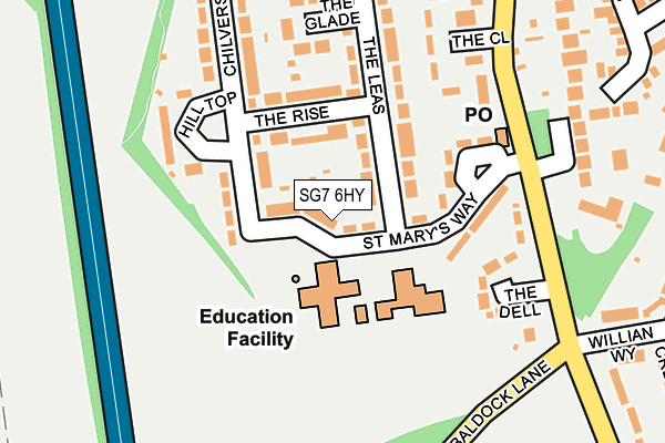 SG7 6HY map - OS OpenMap – Local (Ordnance Survey)