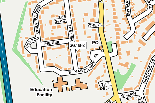 SG7 6HZ map - OS OpenMap – Local (Ordnance Survey)