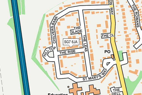 SG7 6JA map - OS OpenMap – Local (Ordnance Survey)