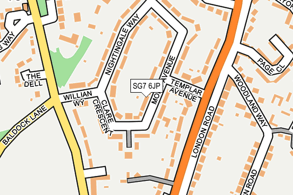 SG7 6JP map - OS OpenMap – Local (Ordnance Survey)