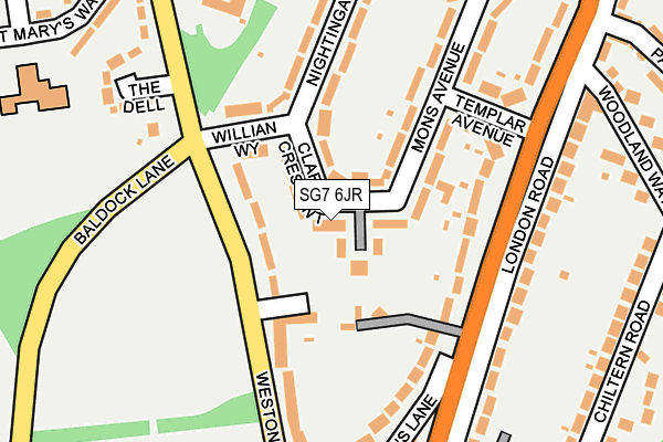 SG7 6JR map - OS OpenMap – Local (Ordnance Survey)