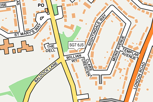 SG7 6JS map - OS OpenMap – Local (Ordnance Survey)