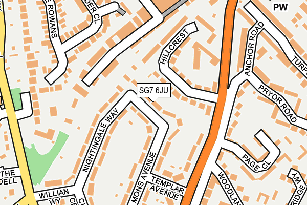 SG7 6JU map - OS OpenMap – Local (Ordnance Survey)