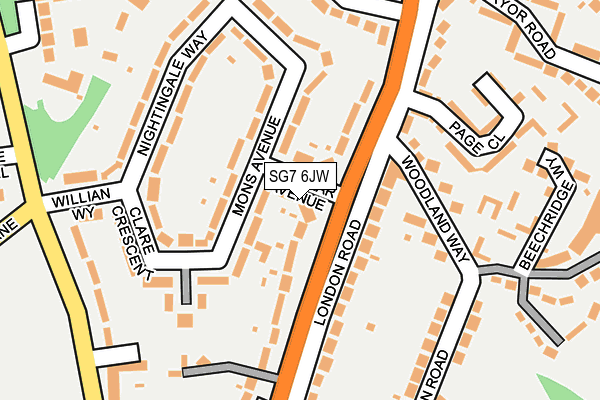 SG7 6JW map - OS OpenMap – Local (Ordnance Survey)