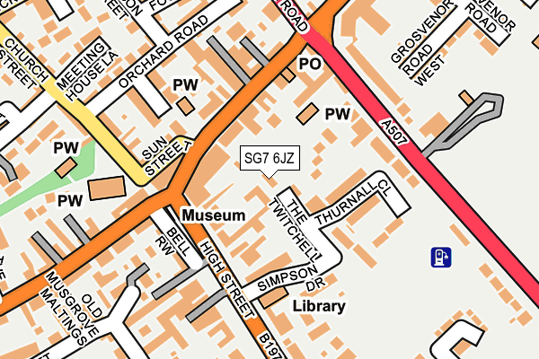 SG7 6JZ map - OS OpenMap – Local (Ordnance Survey)