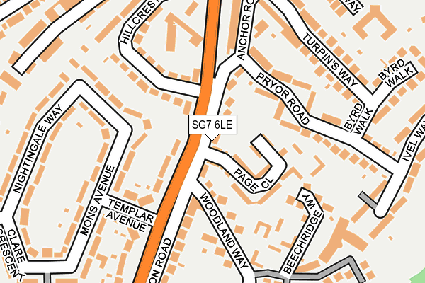 SG7 6LE map - OS OpenMap – Local (Ordnance Survey)