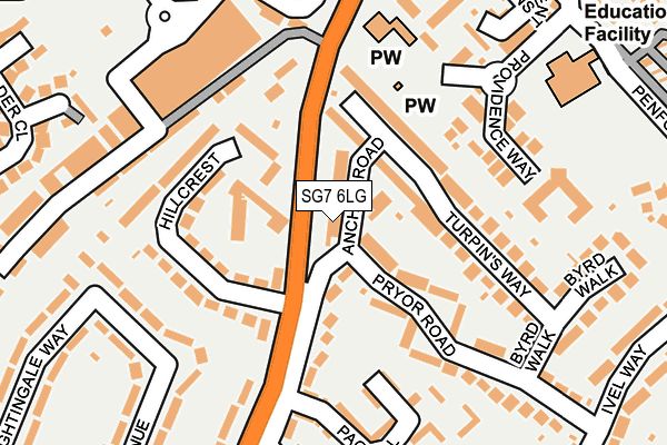 SG7 6LG map - OS OpenMap – Local (Ordnance Survey)