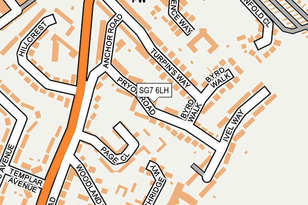 SG7 6LH map - OS OpenMap – Local (Ordnance Survey)