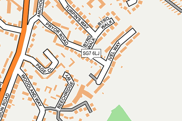 SG7 6LJ map - OS OpenMap – Local (Ordnance Survey)