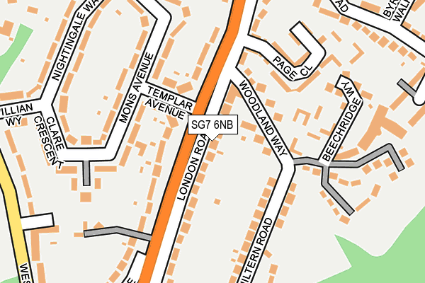 SG7 6NB map - OS OpenMap – Local (Ordnance Survey)