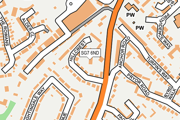 SG7 6ND map - OS OpenMap – Local (Ordnance Survey)