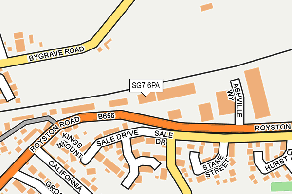 SG7 6PA map - OS OpenMap – Local (Ordnance Survey)