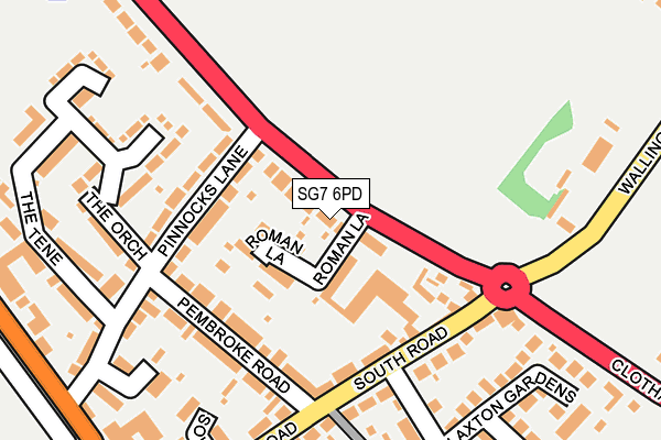 SG7 6PD map - OS OpenMap – Local (Ordnance Survey)