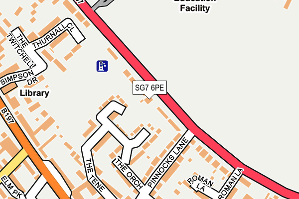 SG7 6PE map - OS OpenMap – Local (Ordnance Survey)