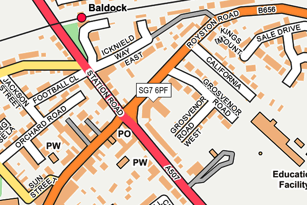 SG7 6PF map - OS OpenMap – Local (Ordnance Survey)
