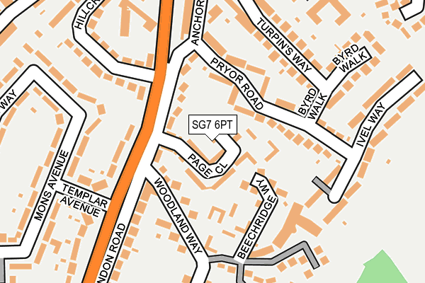 SG7 6PT map - OS OpenMap – Local (Ordnance Survey)