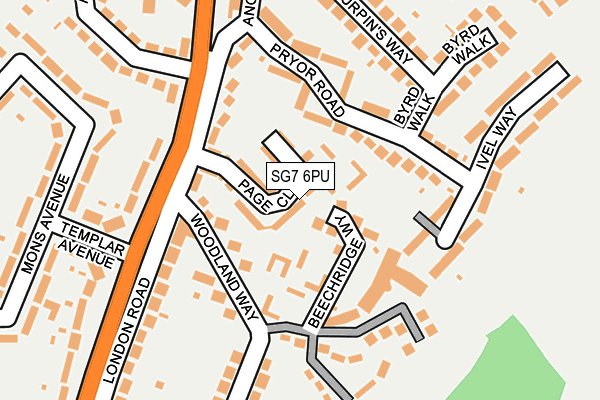 SG7 6PU map - OS OpenMap – Local (Ordnance Survey)