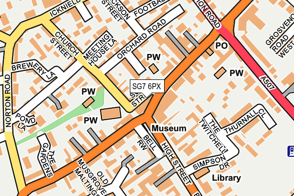 SG7 6PX map - OS OpenMap – Local (Ordnance Survey)