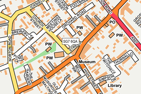 SG7 6QA map - OS OpenMap – Local (Ordnance Survey)