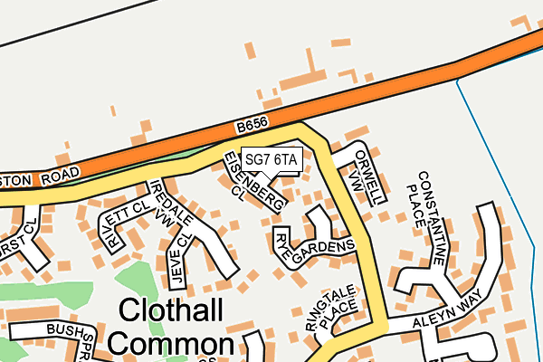 SG7 6TA map - OS OpenMap – Local (Ordnance Survey)