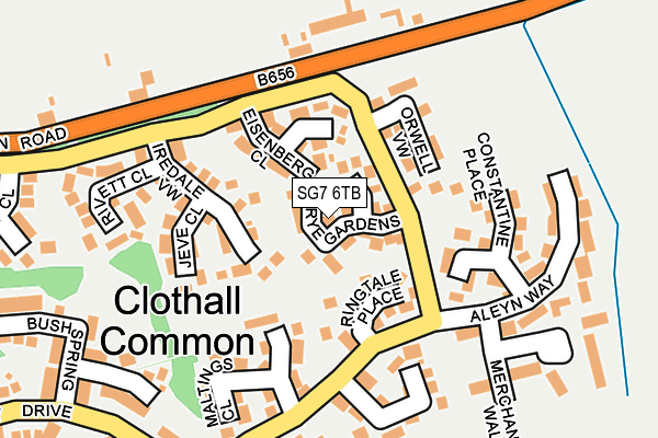 SG7 6TB map - OS OpenMap – Local (Ordnance Survey)