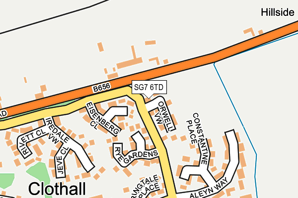 SG7 6TD map - OS OpenMap – Local (Ordnance Survey)