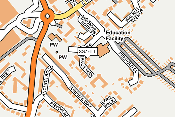 SG7 6TT map - OS OpenMap – Local (Ordnance Survey)