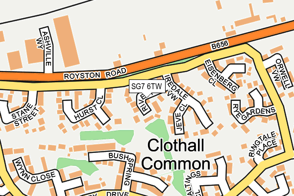 SG7 6TW map - OS OpenMap – Local (Ordnance Survey)