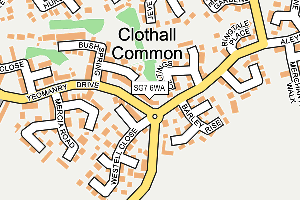 SG7 6WA map - OS OpenMap – Local (Ordnance Survey)