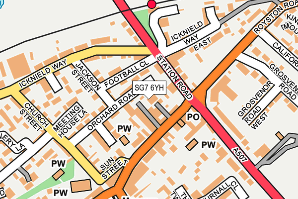 SG7 6YH map - OS OpenMap – Local (Ordnance Survey)