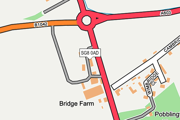 SG8 0AD map - OS OpenMap – Local (Ordnance Survey)