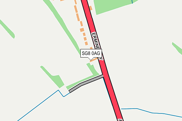 SG8 0AG map - OS OpenMap – Local (Ordnance Survey)