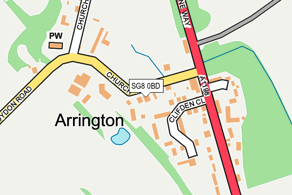 SG8 0BD map - OS OpenMap – Local (Ordnance Survey)