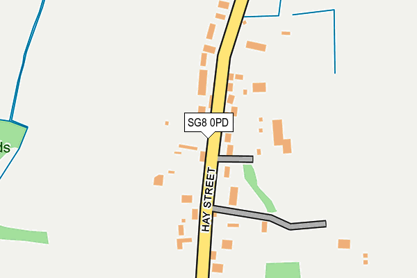 SG8 0PD map - OS OpenMap – Local (Ordnance Survey)