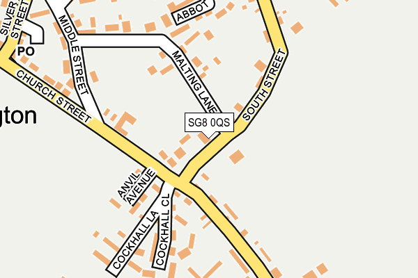 SG8 0QS map - OS OpenMap – Local (Ordnance Survey)