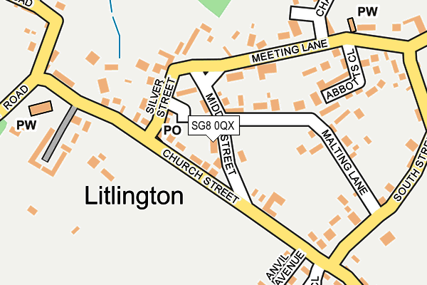 SG8 0QX map - OS OpenMap – Local (Ordnance Survey)