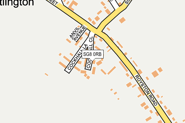 SG8 0RB map - OS OpenMap – Local (Ordnance Survey)